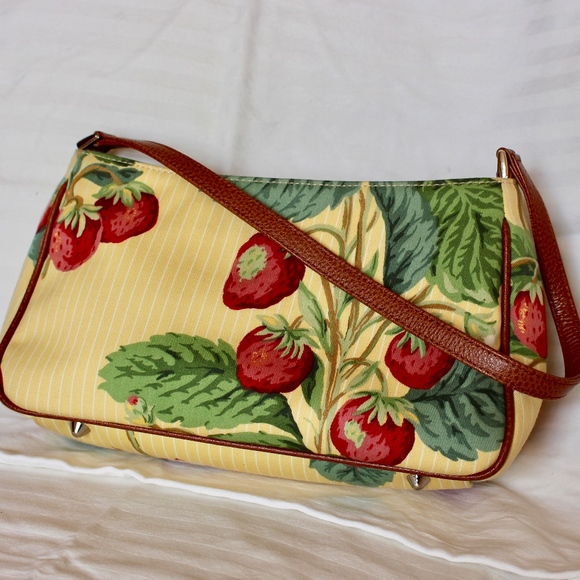 Isabella Fiore Beaded Strawberry Floral Handbag - Picture 4 of 8